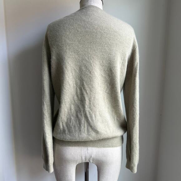 Lands’ End 100% Cashmere Crewneck Sweater Sage Green Women’s S Petite - Picture 3 of 7
